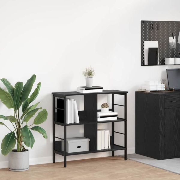 vidaXL Bücherregal Schwarz Eichen-Optik 82 x 32 x 79 cm Holzwerkstoff 883994