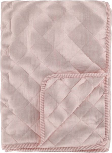 Chic Antique - Decke Quilt Kuscheldecke 180x130cm Rosa Weiß Gestreift 16119507