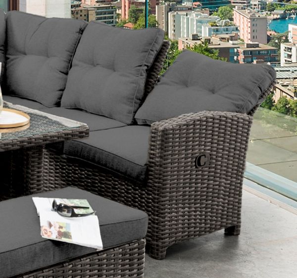 Destiny Gartenlounge-Set PARMA, 2x Schenkel, 2x Hocker, 1x Tisch 140x80x64 cm, braun meliert