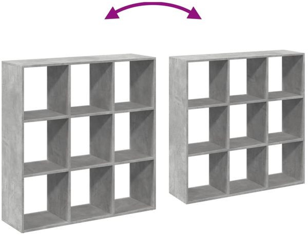 vidaXL Raumteiler-Bücherregal Betongrau 102x29x103,5 cm Holzwerkstoff 858042 Bild 9