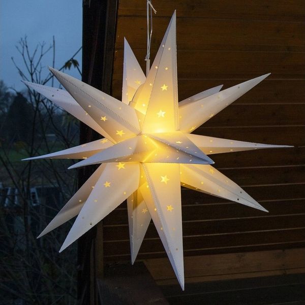GartenHero LED Stern LED Weihnachtsstern Adventsstern Leuchtstern Fröbelstern Weihnachten, LED fest integriert, warmweiß