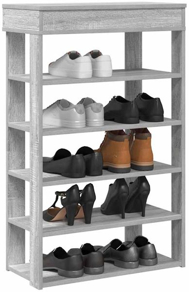 vidaXL Schuhregal Grau Sonoma 60x30x98 cm Holzwerkstoff 859928
