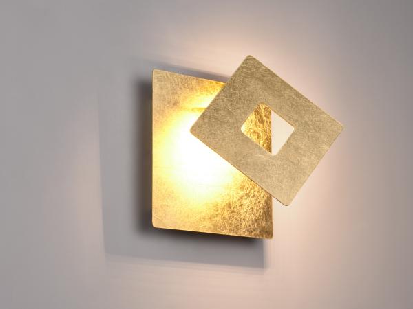 Trio Leuchten LED Wandleuchte Leano 6W, warmweiß goldfarbig Metall
