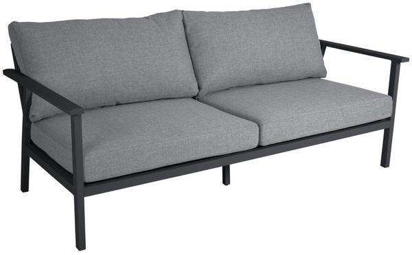 Gartenbank Samvaro 2-Sitzer von Brafab aus Aluminium und Olefin-Stoff, modern, anthrazit gepolstert