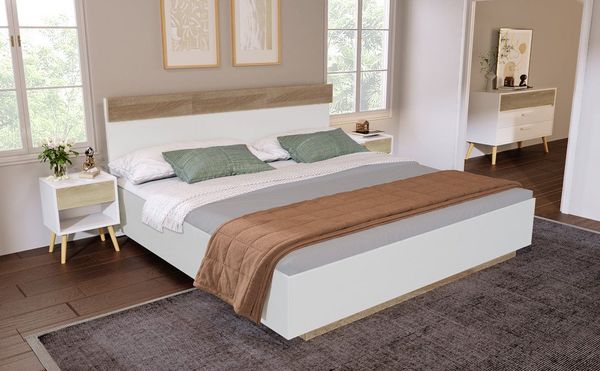 REDOM Holzbett Doppelbett Holzbett (Kiefernholz Doppelbett mit Lattenrost), 140x200 cm