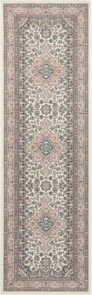 Orientalischer Kurzflor Teppich Parun Täbriz Creme Rosa - 80x250x0,9cm