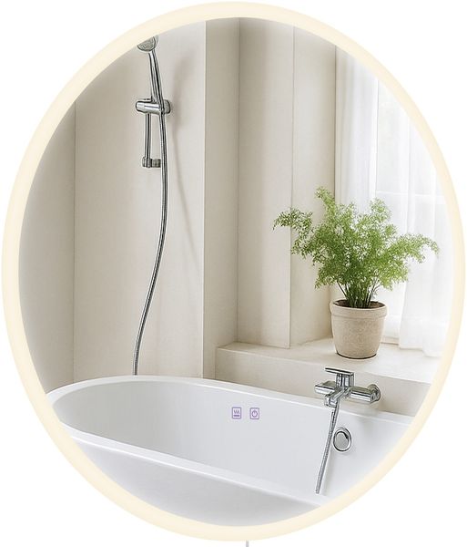 Badspiegel LINZ 70 ohne Bluetooth - 70 x 3,5 x 70 cm, Glas, Klarglas | Badezimmerspiegel Wandspiegel