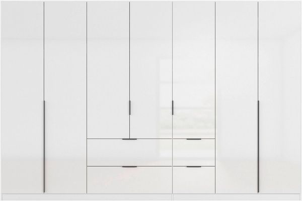 OTTO home Drehtürenschrank Kleiderschrank Schrank Garderobe AGORDO mit Dekor- oder Hochglanzfront (in zwei Griff-Farben, Breiten 91-360 cm) mit Außenschubkästen, in 7 Breiten und 2 Höhen MADE IN GERMANY