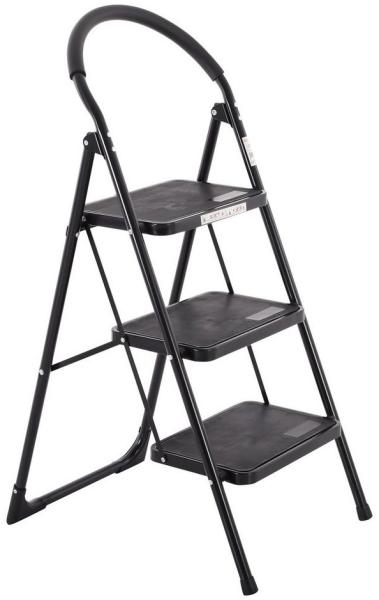 Raburg Trittleiter Praktische Universal-Leiter für Alltag, Stahl, klappbar, Tom, Lock-Klappsperre, rutschhemmende Oberfläche, Solid-Grip-Füße