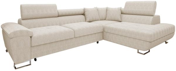 Ecksofa Cotere Cord (Farbe: Poso 100, Seite: Rechts)