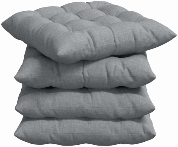 vidaXL Sitzkissen 2 pcs Hellgrau 40 x 40 x 6 cm Stoff 42015146