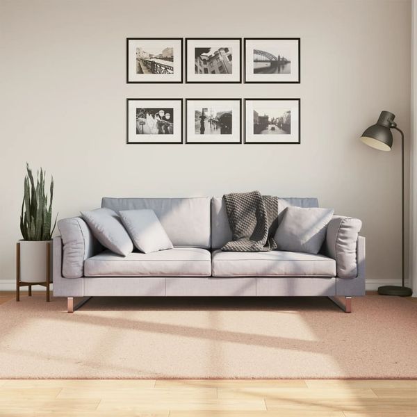 vidaXL Teppich HUARTE Kurzflor Weich und Waschbar Blassrosa 160x230 cm 375155