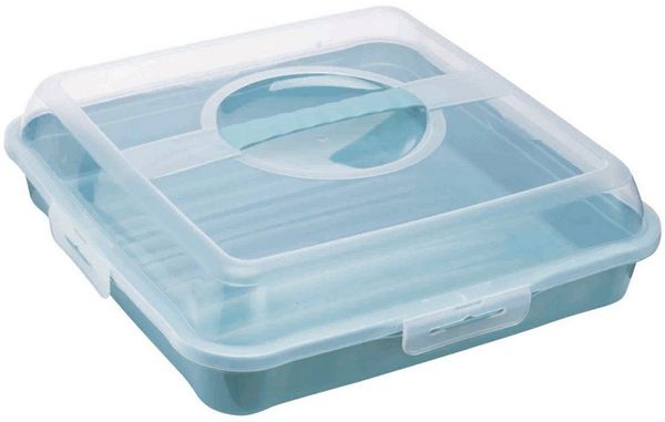 keeeper Sandwich-, Kuchen- und Muffin-Butler, Polypropylen, Rechteckig, Enrico, Nordic Blue (Blau), 43 x 29,5 x 10,5