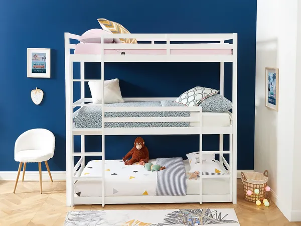 Vente-unique - VAGAR Bett Holz, Platte Weiß - B 101 cm x H 210 cm x L 208 cm