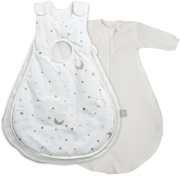 roba 'safe asleep®' Schlafsack AIR PLUS - Design 'Sternzauber'- 56 / 62 cm - inkl. Strampelsack - Weiß