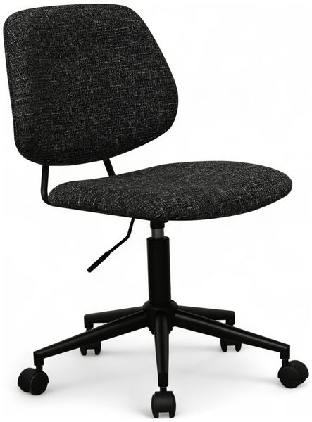 Bürostuhl Otal aus Boucle - Drehbar, Höhenverstellbar, Neigbar, Schwarz