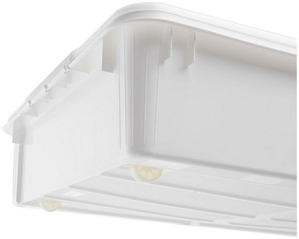 SmartStore Bettroller 60L mit Deckel und Rollen, transparent weiss