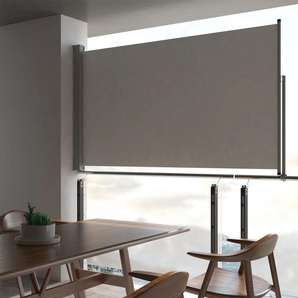 vidaXL Ausziehbare Seitenmarkise 140x300 cm Grau 45192