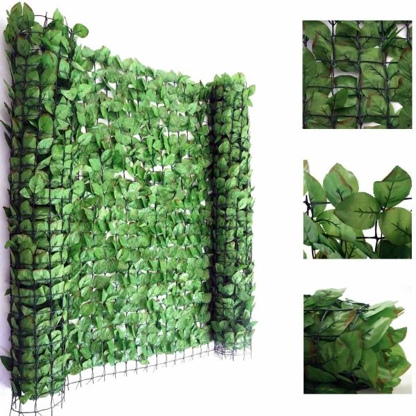 Balkonsichtschutz T811, Buchenhecke Sichtschutz Windschutz Verkleidung für Terrasse Zaun ~ 500x100cm hell