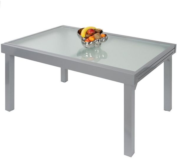 ib style Gartentisch Diplomat XXL Ausziehtisch 135 - 270 cm silber (Tisch), Gartentisch - ESG-Sicherheitsglas - Aluminium - ausziehbar