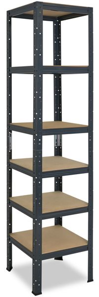 shelfplaza HOME 200x40x40 cm Schwerlastregal in anthrazit mit 6 Böden und 145 kg Traglast pro Boden