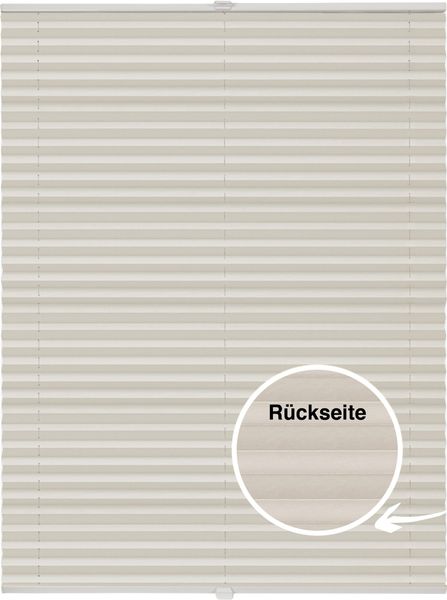 ondeco Plissee Thermo für Fenster innen, Montage in Glasleiste mit Spannschuh, Sonnenschutz-Rollo, Lichtschutz und blickdicht, leichte Verdunkelung, Vanilie, B): 61-70 cm, H): 151-200 cm