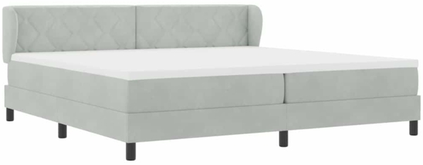 vidaXL Boxspringbett mit Matratze Hellgrau 200 x 200 cm Samt 3340460 Bild 4