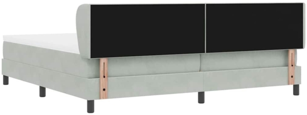vidaXL Boxspringbett mit Matratze Hellgrau 200 x 200 cm Samt 3340460 Bild 7
