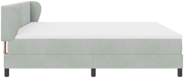 vidaXL Boxspringbett mit Matratze Hellgrau 200 x 200 cm Samt 3340460 Bild 6
