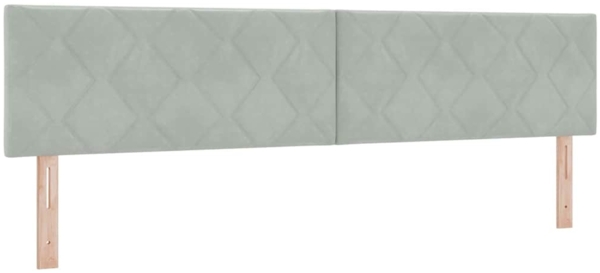 vidaXL Boxspringbett mit Matratze Hellgrau 200 x 200 cm Samt 3340460 Bild 1