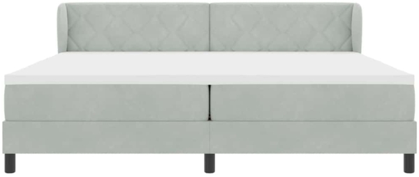 vidaXL Boxspringbett mit Matratze Hellgrau 200 x 200 cm Samt 3340460 Bild 5
