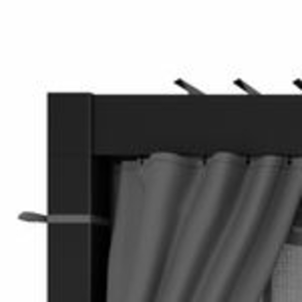 Blumfeldt Pergola 3x4 m - Verstellbares Lamellendach, Wasserdicht & Winterfest, Inkl. Vorhänge & Moskitonetze, UV-Schutz, Aluminium-Rahmen, Schwarz Bild 7