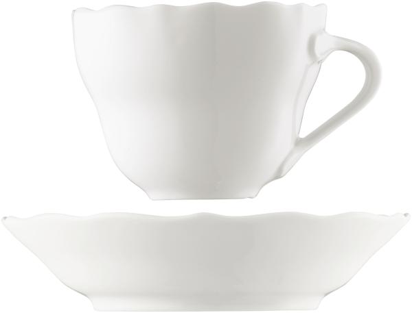 Hutschenreuther Maria Theresia Kaffeetasse mit Untertasse, Porzellan, Weiß, 230 ml, 2-tlg, 14740