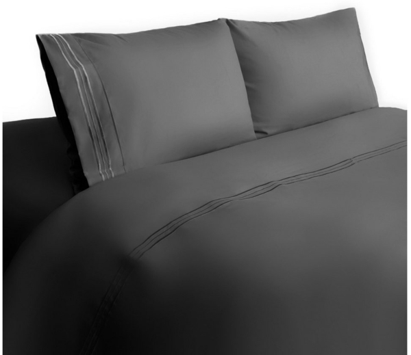 Bettwäsche 200 x 220 cm mit 2 Kissenbezüge 50 x 70 cm - 4-teilig für 2 Personen Anthrazit