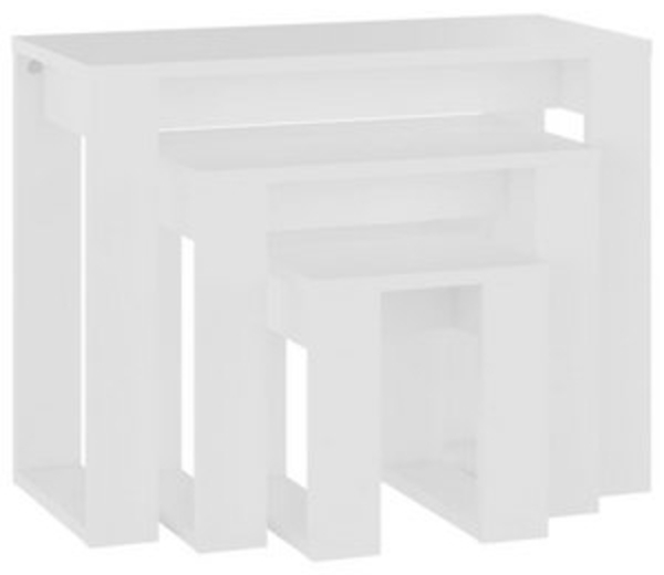 DOTMALL Satztisch Satztische 3-tlg. Weiß Holzwerkstoff Bild 6