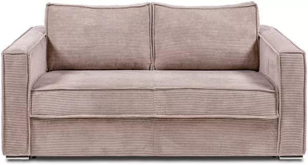 Vente-unique - LORETO Sofa SamtStoff Puderrosa - B 223 cm95 cm x H 90 cm x L 195 cm