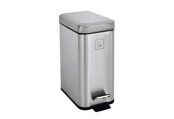 SVITA Mülleimer STM5, Treteimer, Kosmetikeimer, Softclose-Funktion, 5L, Edelstahl, Silber