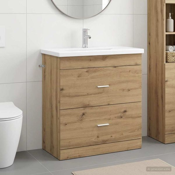 vidaXL Badezimmermöbel-Set Artisan-Eiche 81 x 40 x 84,5 cm 3404381