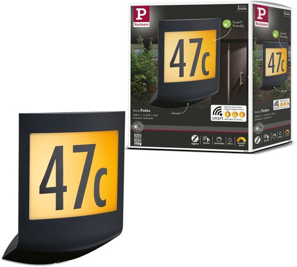 Paulmann 94509 LED Hausnummernleuchte Smart Home Zigbee Padea IP44 tunable warm Bild 4