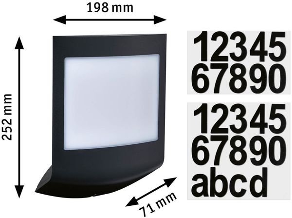 Paulmann 94509 LED Hausnummernleuchte Smart Home Zigbee Padea IP44 tunable warm Bild 3