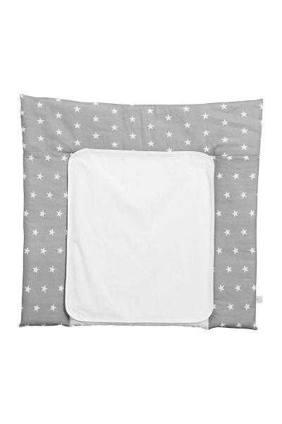 Wickelauflage Polini Kids Sterne grau 77x72 cm aus Baumwolle, 1453-4