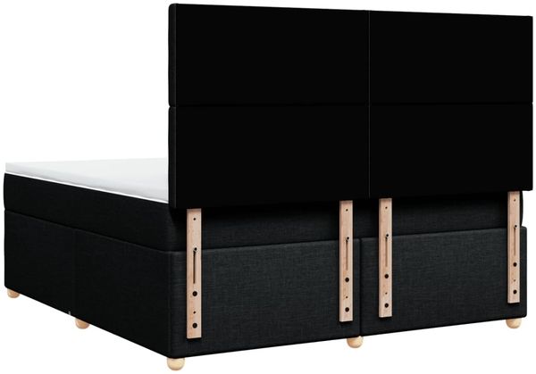 vidaXL Boxspringbett mit Matratze Schwarz 180x200 cm Stoff 3293675 Bild 7