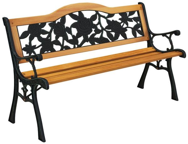COSTWAY Gartenbank, 2-Sitzer Sitzbank wetterfest, 126 x 52 x 74 cm