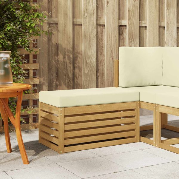 vidaXL Outdoor Hocker Bank Weiß 80 x 43 x 45 cm Massivholz Akazie 901686