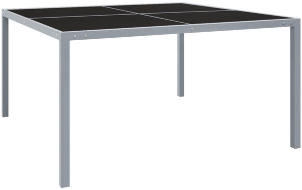 vidaXL Gartentisch 130x130x72 cm Grau Stahl und Glas 313086