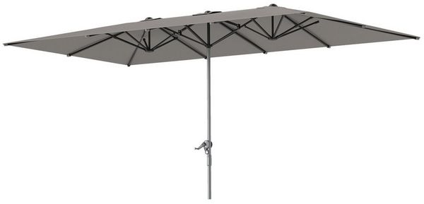 Outsunny Sonnenschirm mit Kurbel, 451 x 264 cm, UV Schutz 50+, LxB: 451x264 cm, Doppelsonnenschirm, windfest Gartenschirm, aus Aluminium, für Balkon, Terrasse, Garten, Dunkelgrau