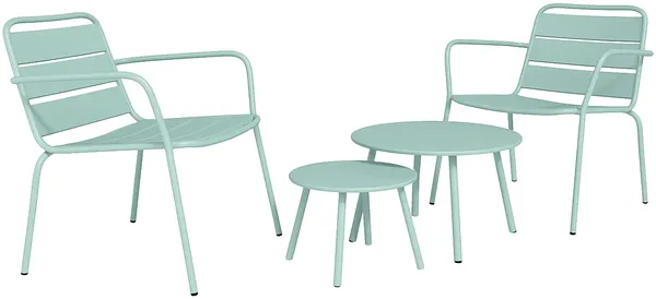 Vente-unique - MIRMANDE Gartensitzgruppe Metall Grün - B 67,5 cm60 cm x H 71,5 cm34 cm x L 60 cm