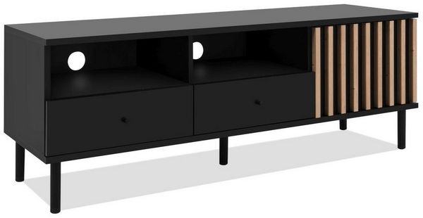 möbelvita TV-Board TV-Board Milan 56A schwarz / Dekor Artisan Oak