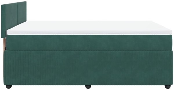 vidaXL Boxspringbett mit Matratze Dunkelgrün 140x200 cm Samt 3287755 Bild 8