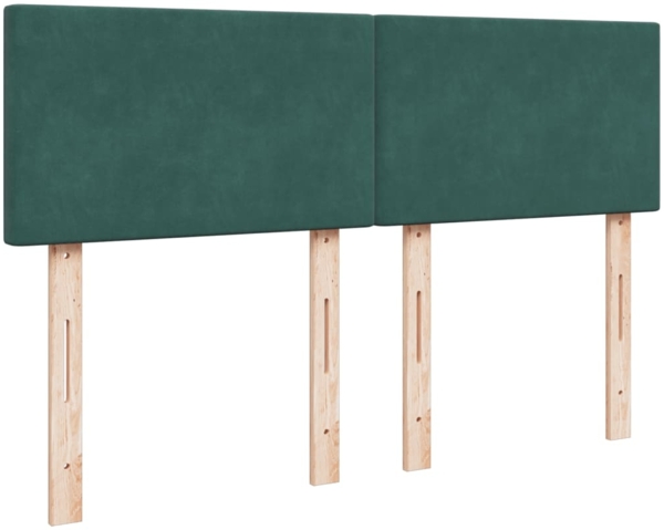 vidaXL Boxspringbett mit Matratze Dunkelgrün 140x200 cm Samt 3287755 Bild 4